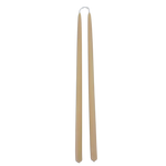 A pair of thin and long taper pure beeswax candles hand-dipped  in Tan hue, warm glow and  long burn