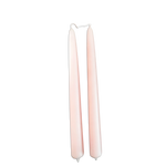 hand-dipped beeswax taper candles in Cashmere, dusty pink hue, made with natural plant-based pigments for an eco-friendly, elegant home decor accent.