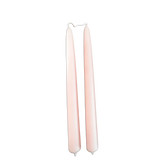 hand-dipped beeswax taper candles in Cashmere, dusty pink hue, made with natural plant-based pigments for an eco-friendly, elegant home decor accent.