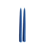hand-dipped beeswax taper candles in Le Lavandou,blue hue, made with natural plant-based pigments for an eco-friendly, elegant home decor accent.