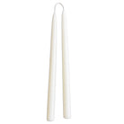 GLŌAM 12" hand-dipped beeswax taper candles in Alpine Glow — pure white, made in Santa Barbara with natural plant-based pigments.