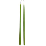 GLŌAM 12" hand-dipped beeswax taper candles in Matcha — a vivid vibrant green, made in Santa Barbara with natural plant-based pigments.