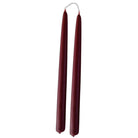 GLŌAM 12" hand-dipped beeswax taper candles in Mulberry — a deep red-purple, made in Santa Barbara with natural plant-based pigments.