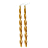  GLŌAM 12" hand-dipped beeswax taper candles in Natural — pure undyed yellow cream, made in Santa Barbara with 100% North American beeswax.