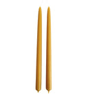  GLŌAM 12" hand-dipped beeswax taper candles in Natural — pure undyed yellow cream, made in Santa Barbara with 100% North American beeswax.