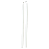 GLŌAM 12" hand-dipped thin beeswax taper candles in Alpine Glow — pure white, made in Santa Barbara with natural plant-based pigments.