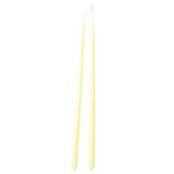 GLŌAM 12" hand-dipped thin beeswax taper candles in Beurre — a pale butter yellow, made in Santa Barbara with natural plant-based pigments.