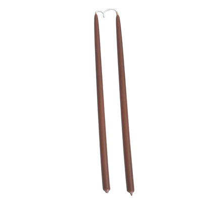 GLŌAM 12" hand-dipped thin beeswax taper candles in Espresso — a deep dark brown, made in Santa Barbara with natural plant-based pigments.
