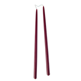 GLŌAM 12" hand-dipped thin beeswax taper candles in Vin Chaud — a deep burgundy red wine, made in Santa Barbara with natural plant-based pigments.