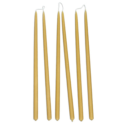 Thin Beeswax Taper Candles – Set of 3 Pairs in Natural — Special Offer