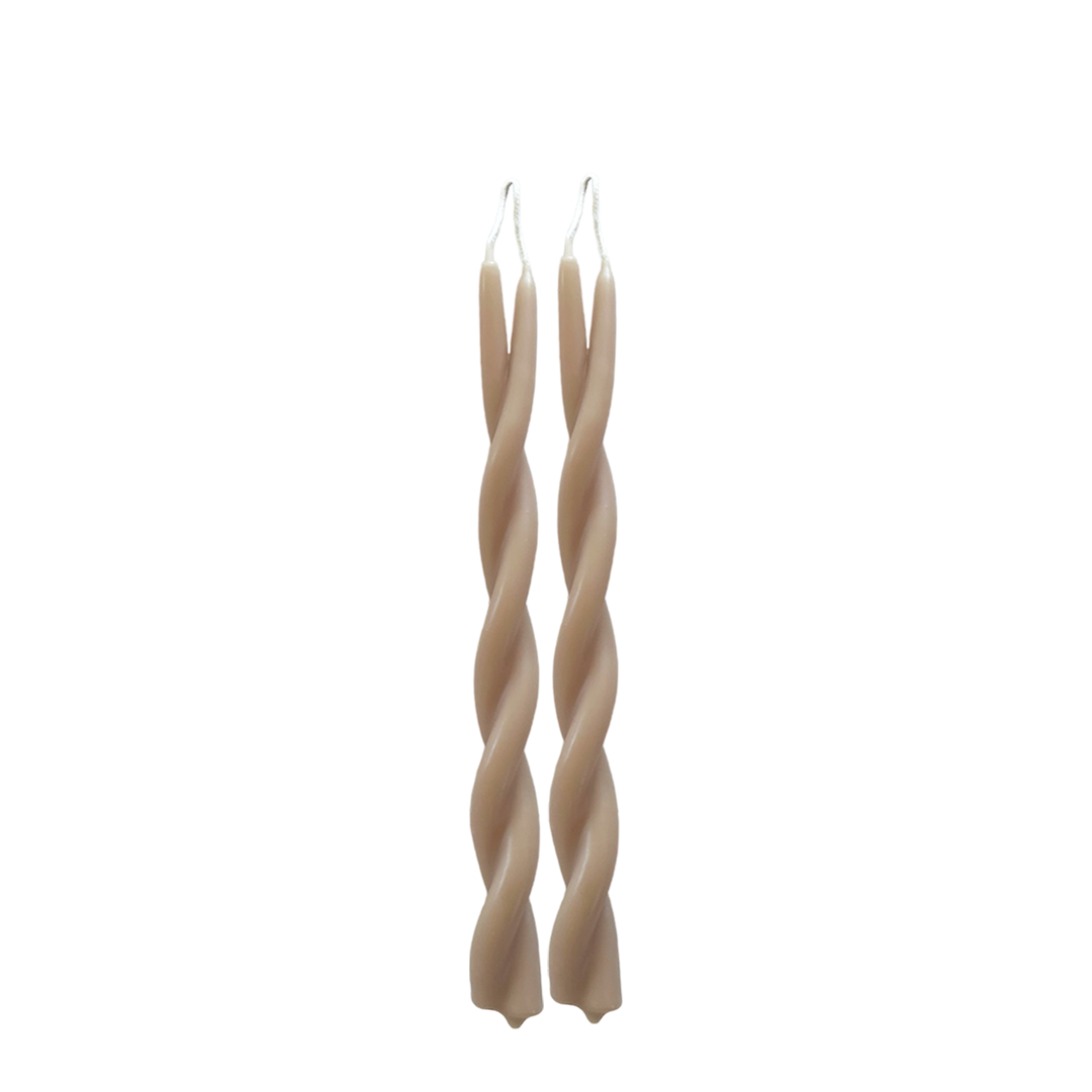 A Pair of Twisted Beeswax 9" Candles in Tofino