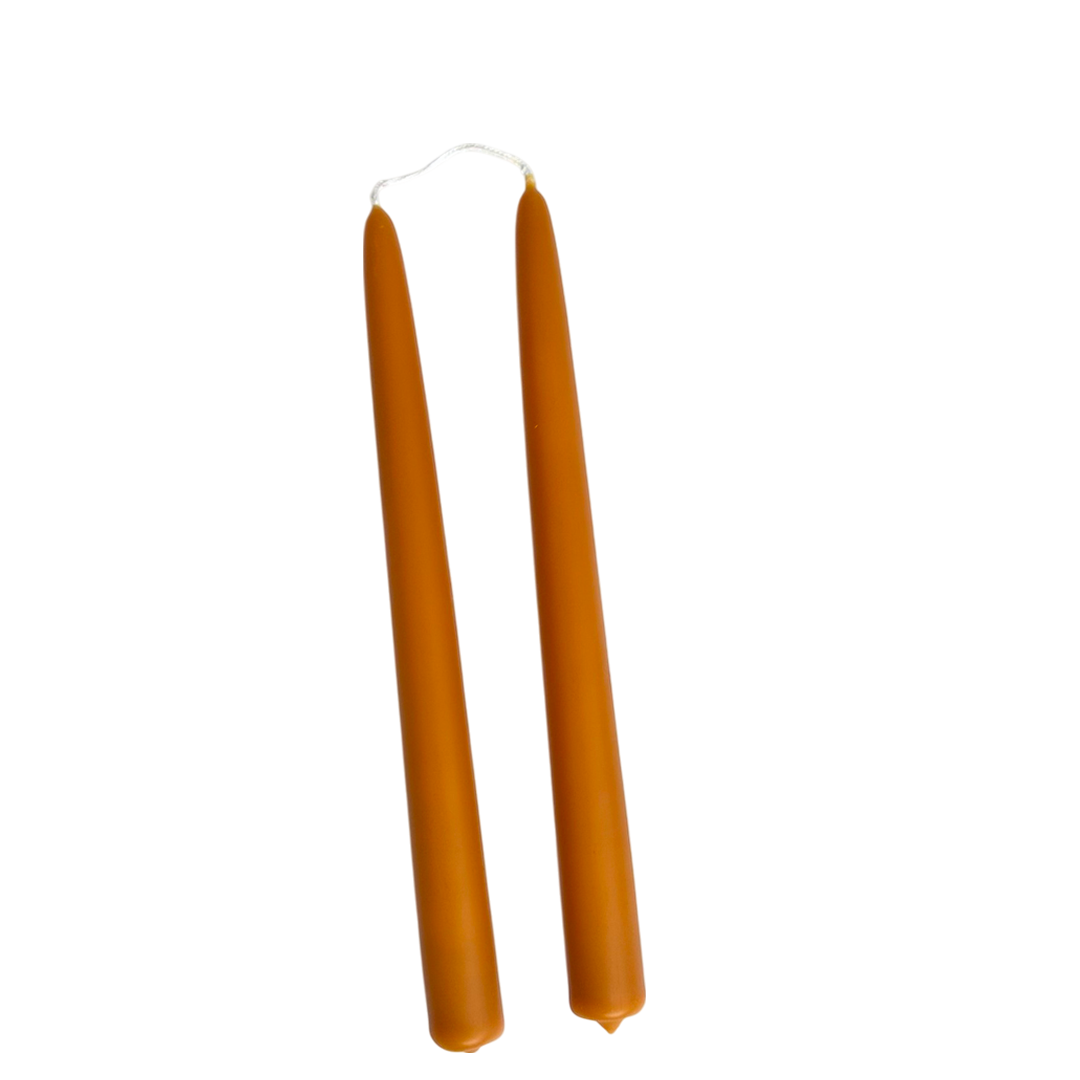 Beeswax Tapers in Ochre