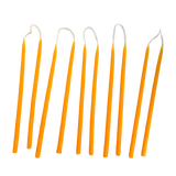 Beeswax Birthday Candles, Hand dipped, Dripless, in orange ,yellow-hue