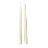 hand-dipped beeswax taper candles  in Bird's Milk- Cream hue, made with natural plant-based pigments for an eco-friendly, non -drip, elegant home decor accent.