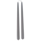 Classic dipped taper candles in pure beeswax, non-drip, in Fauna- Grey Color