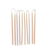 Beeswax birthday candles in creme for cake