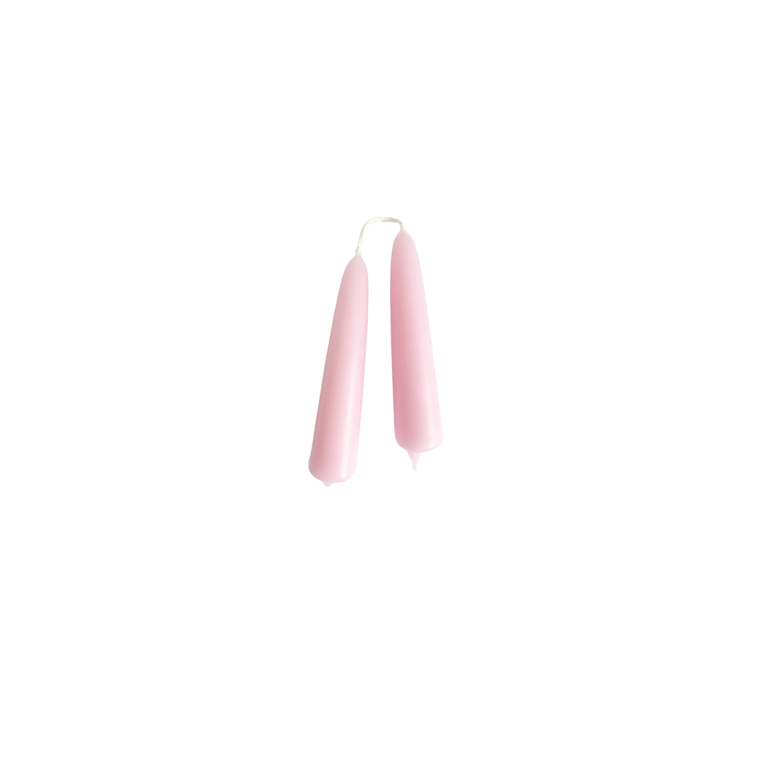 Mini Beeswax Tapers in Pink Sand