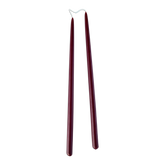 thin taper beeswax candles hand-dipped  in Mulberry