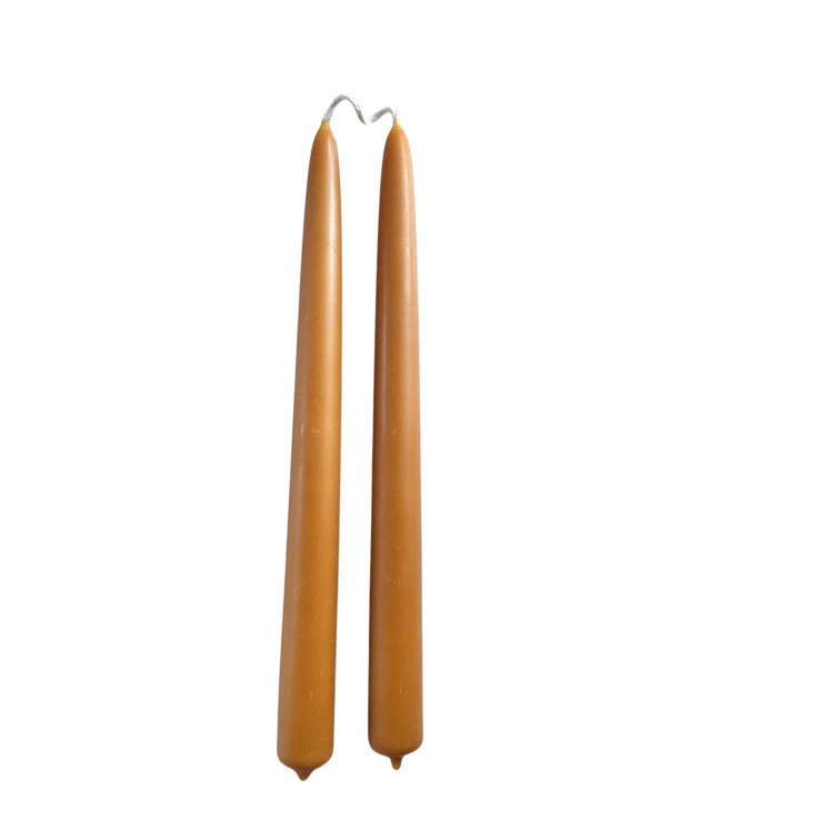 Beeswax Tapers in Ochre