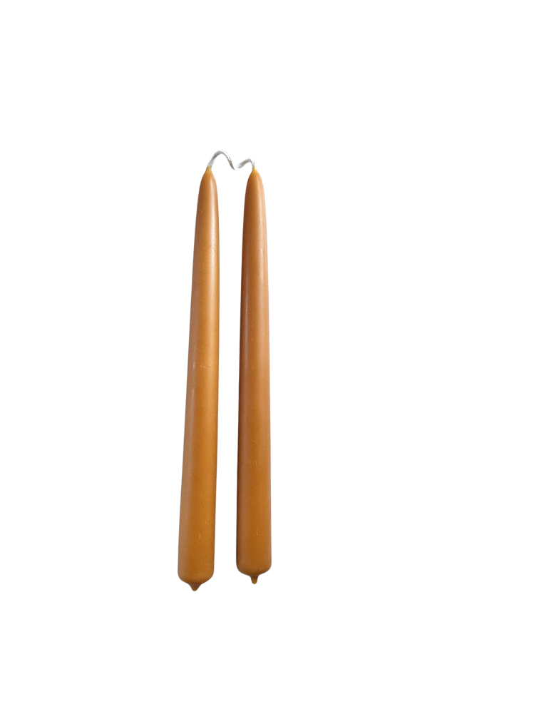Beeswax Tapers in Ochre