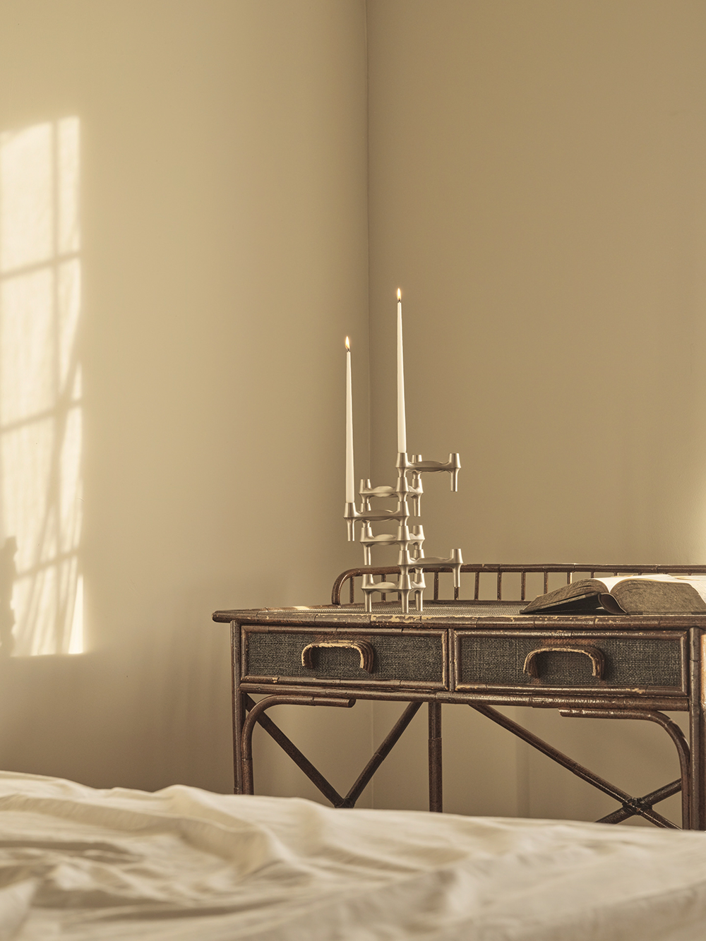 STOFF Nagel  Danish design BMF Candle Holder in Brushed Chrome is among the most iconic candle holder designs from the prominent design decade of the 1960s.