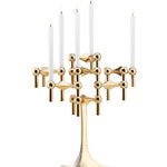Stoff Nagel brass stand —sculptural and modular, Danish candle holders for tapers, elevated decorative display.