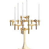 Stoff Nagel brass stand —sculptural and modular, Danish candle holders for tapers, elevated decorative display.