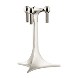 STOFF Nagel Chrome silver Stand — sleek, sculptural Danish candle holder for tapers or decorative display