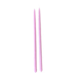 Thin long non drip beeswax taper in pink marshmallow parties