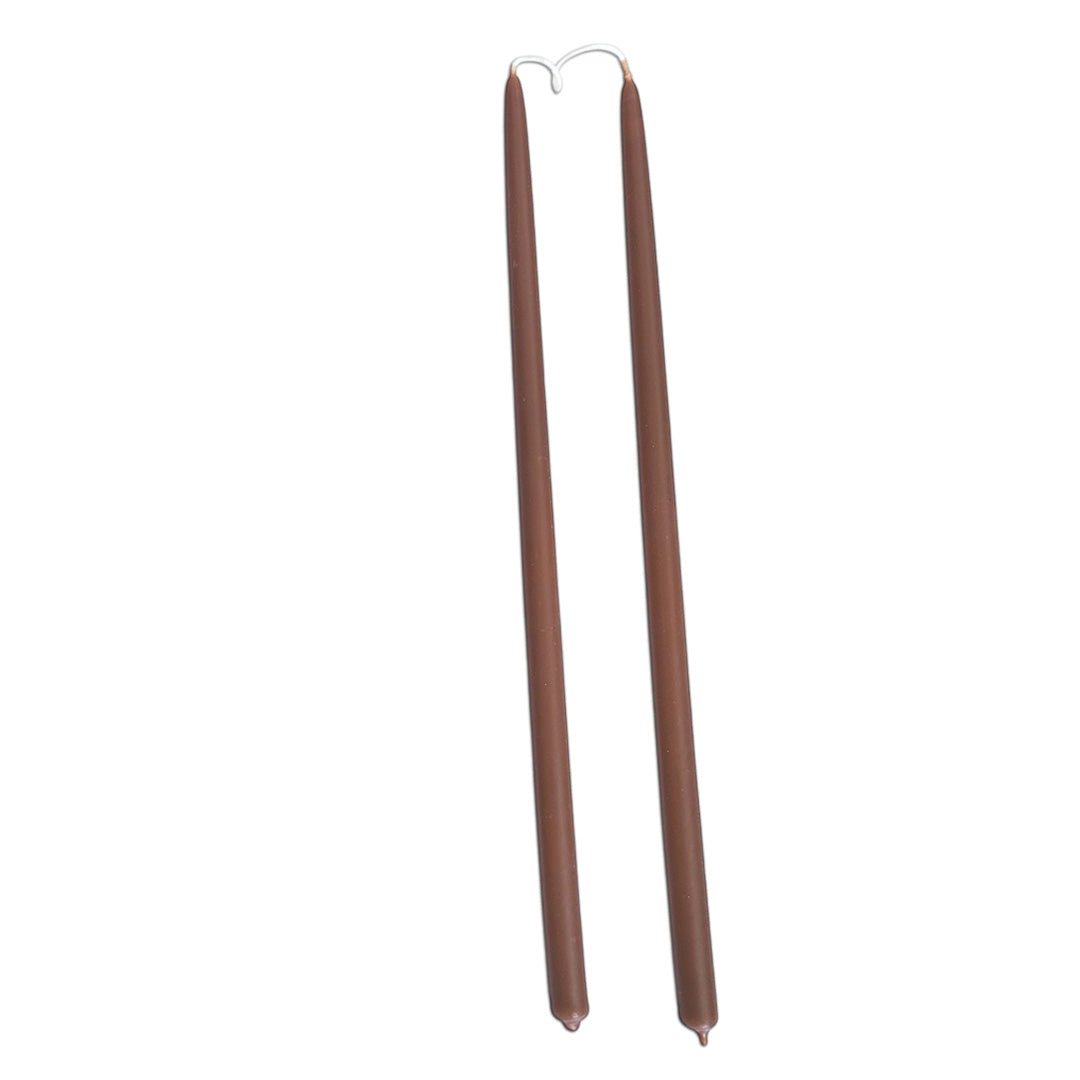 Thin Beeswax Taper Candles in Espresso