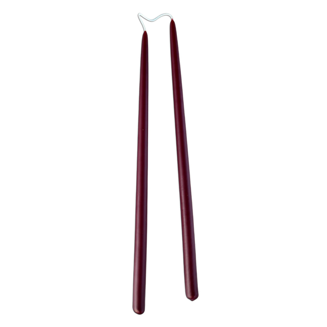 Thin Beeswax Taper Candles in Mulberry
