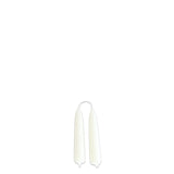 A pair of beeswax hand-dipped mini taper candles  in Alpine Glow-  white hue, elevate home accent and design, create a relaxed, cozy environment.