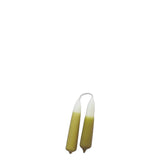 A pair of beeswax hand-dipped mini taper candles  in Artichoke -  white and green hues,  elevate home accent and design, create a relaxed, cozy environment.