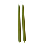 pure beeswax, no drip taper, candles, hand dipped in martini green