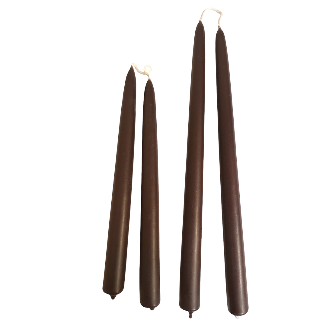 pure beeswax taper candles hand dipped  in creme de cassis