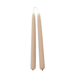 artisanal pure beeswax taper candles hand-dipped  in macaroon cream