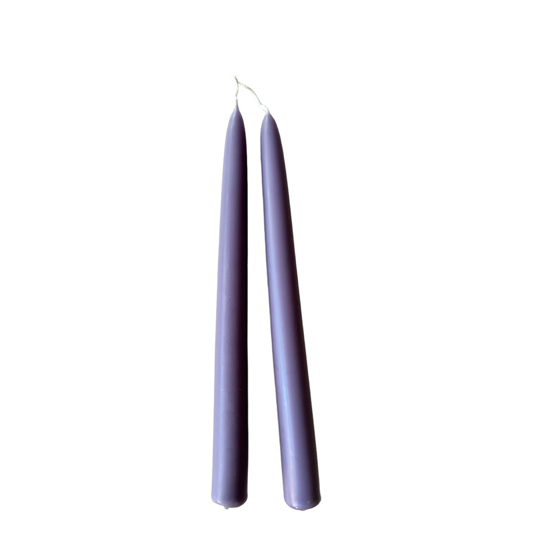 pure natural beeswax taper candles hand-dipped   in oxford blue