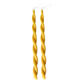 artisanal pure beeswax hand twisted candles hand dipped in natural yellow