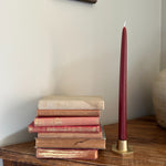 candle holder in solid brass in for classic taper candles  and twisted tapers designed by GLŌAM
