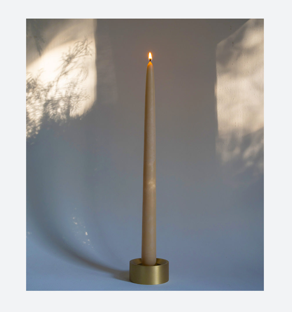 Designed by GLŌAM this holder fit our all types of Candles. Made from solid brass, it has a paperweight-like feel. 
