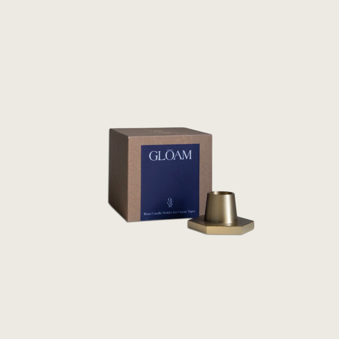 candle holder in solid brass in for classic taper candles  and twisted tapers designed by GLŌAM
