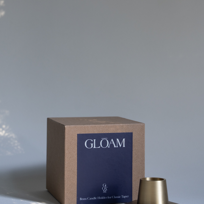 candle holder in solid brass in for classic taper candles  and twisted tapers designed by GLŌAM