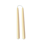 Butter color, hand-dipped beeswax taper candles made with natural plant-based pigments for an eco-friendly, elegant home decor accent.