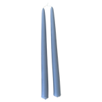 Miramar Blue hand-dipped beeswax taper candles made with natural plant-based pigments for an eco-friendly, non -drip, elegant home decor accent.