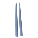 Miramar Blue hand-dipped beeswax taper candles made with natural plant-based pigments for an eco-friendly, non -drip, elegant home decor accent.