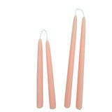 pure beeswax taper candles hand-dipped  in scallop color apricot