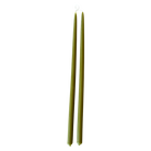 GLŌAM 12" hand-dipped thin beeswax taper candles in Martini — a deep olive green, made in Santa Barbara with natural plant-based pigments
