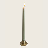 Hexagon Brass Candle Holder for Classic and Twisted Taper Candles.