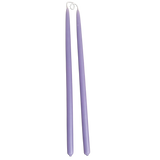 pure beeswax thin and long taper candles hand-dipped  in lavender purple color long burn
