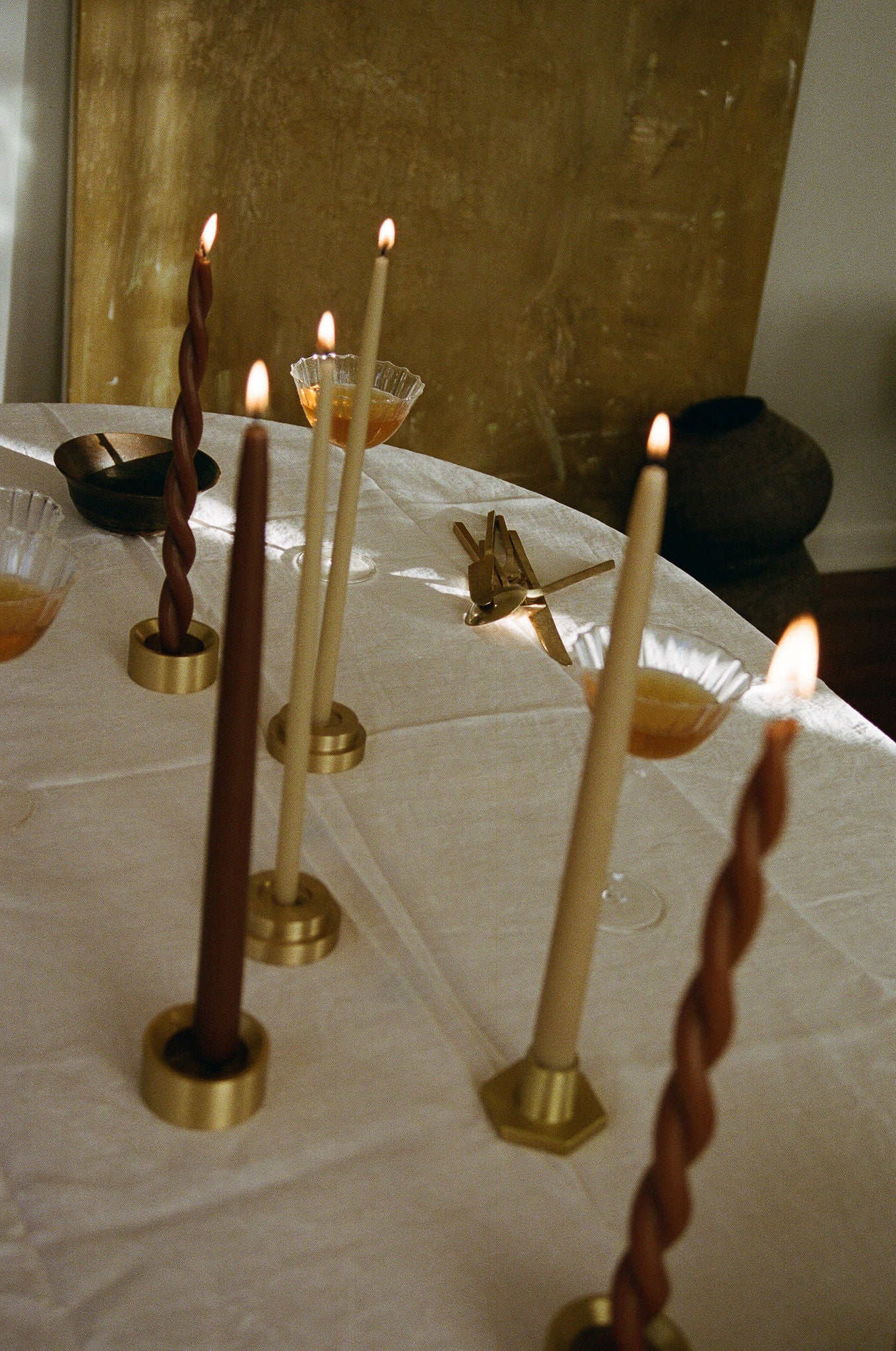 Spike Brass Candle Holder